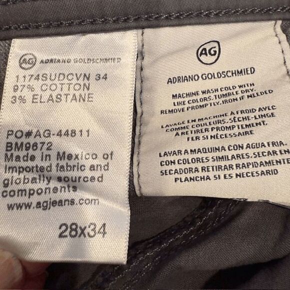 NEW! Adriano Goldschmied The Graduate Tailored Leg Pants Sueded Gray Size 28x34 - Picture 11 of 16